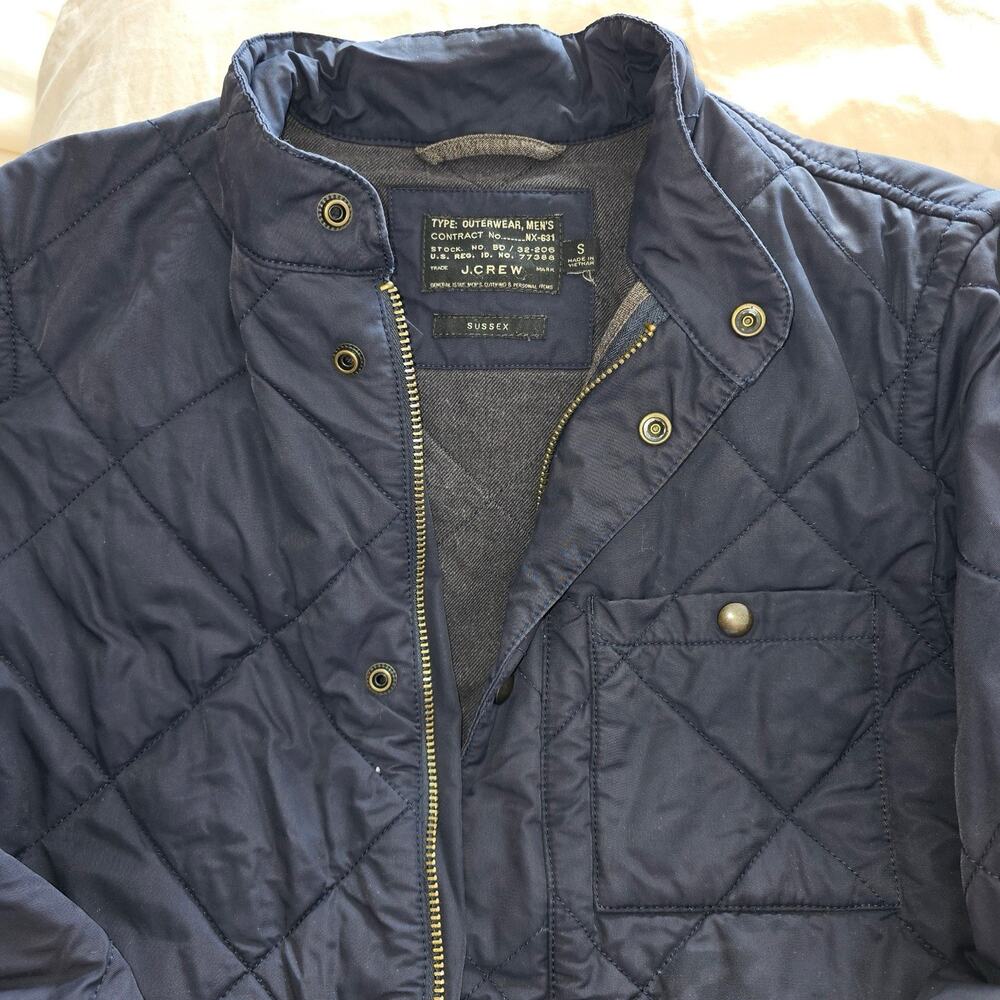 J Crew Jacket Men's Medium Blue Quilted Pocket Surplus Military Outdoors Size S